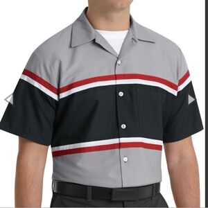 Redkap Men's Gray and Black Short Sleeve Work Shirt